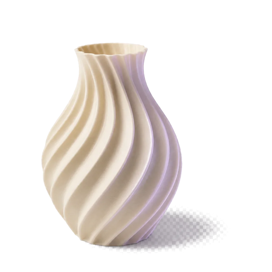 Spiralvase i kremhvit PLA